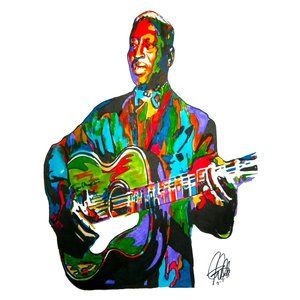 Lead Belly Guitar Singer Delta Blues Music Poster Print Wall Art 18x24